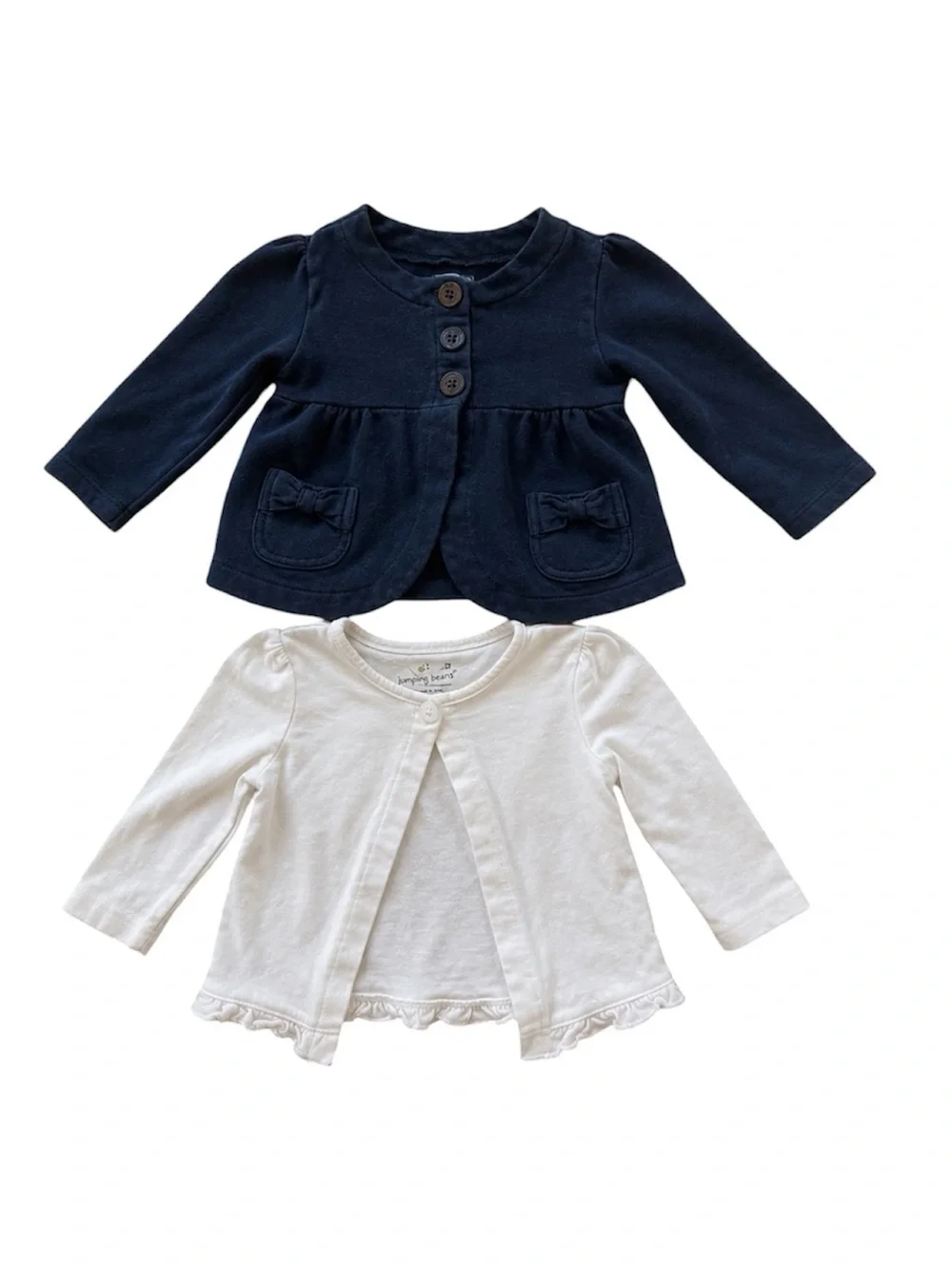 GAP Baby Girl Cardigan Set Navy & White Button Front Sweaters Bundle size 12M